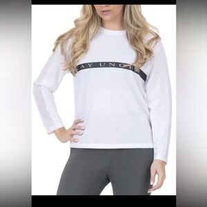 KAY UNGER Women's Performance Long-Sleeve Top w/ Mesh | S